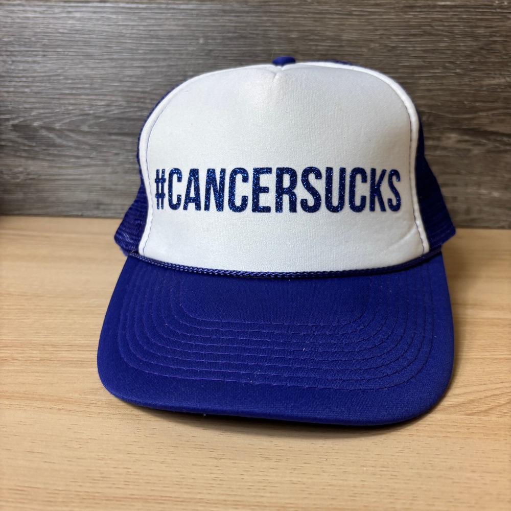 Cancers Sucks Hat Cap Womensโ Purple Trucker Ladies Adjustable